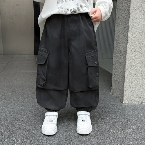 Boys Camo Cargo Pants Casual Long Trousers