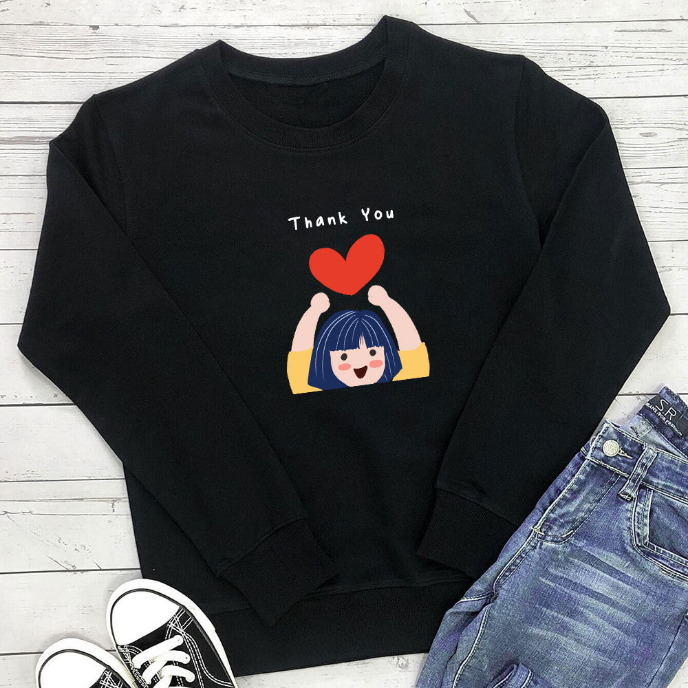 Love printed long sleeved hoodie