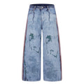 Streetwear Splash Paint Patchwork Straight Leg Jeans