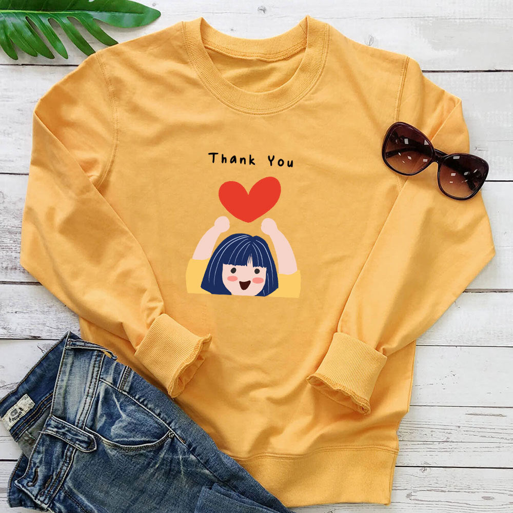 Love printed long sleeved hoodie