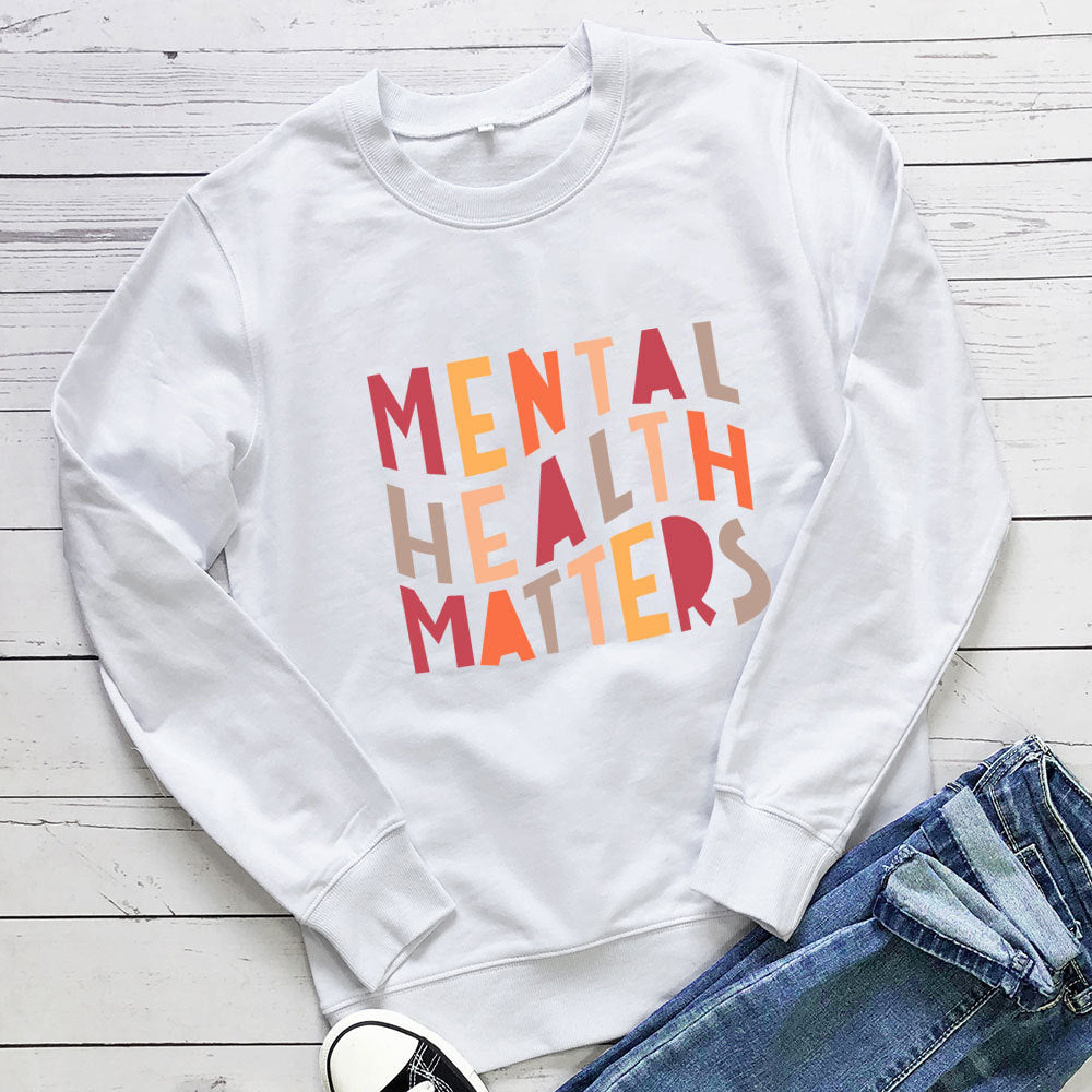 Letter printed long sleeved hoodie