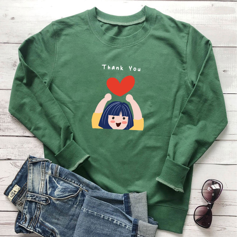 Love printed long sleeved hoodie