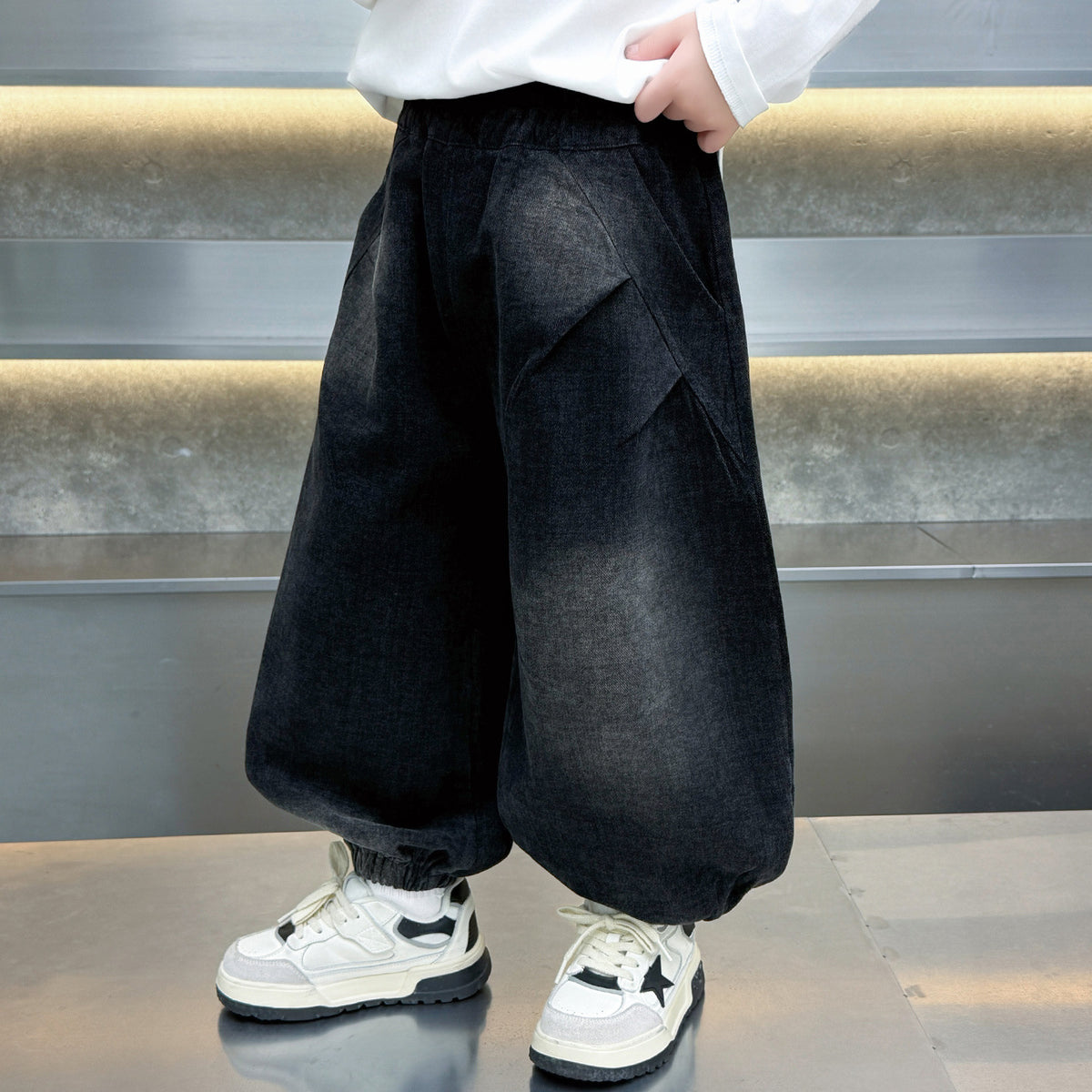Casual Straight Leg Denim Jeans for Kids Boys Long Pants