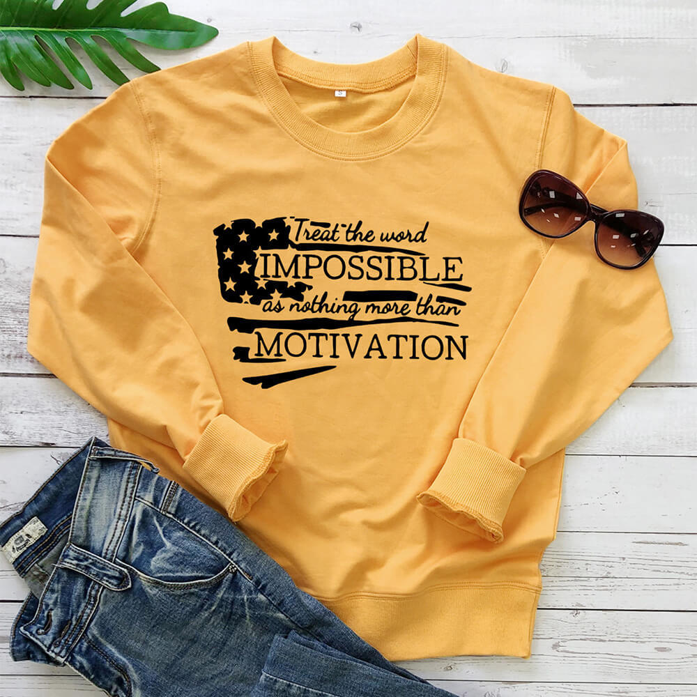 IMPOSSIBLE MOTIVATION letter hoodie