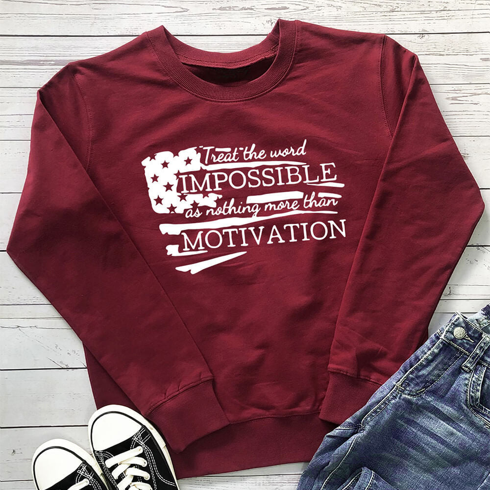 IMPOSSIBLE MOTIVATION letter hoodie
