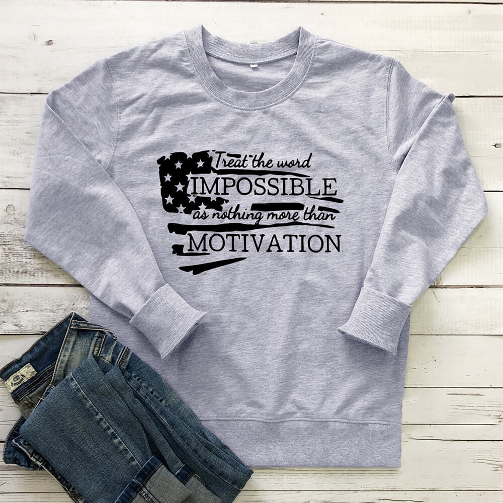 IMPOSSIBLE MOTIVATION letter hoodie