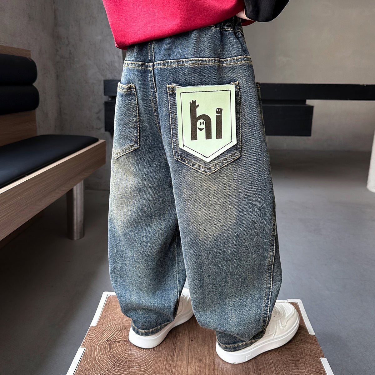 Trendy  Straight Leg Denim Pants